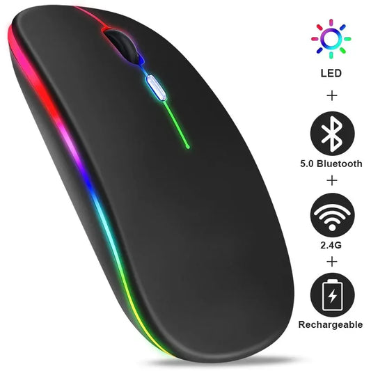 Wireless Mouse RGB Rechargeable Bluetooth - Buytomorrowtrends